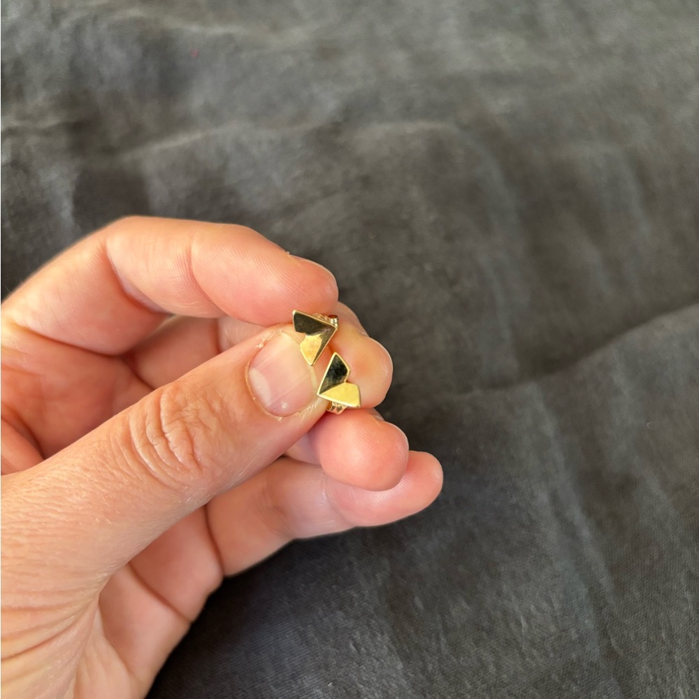 Gold Triangular Stud Earrings